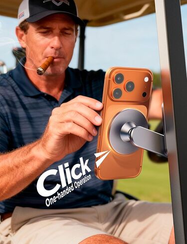 Chfeila Magnetic Golf Cart Phone Holder [One Hand 360° Adjustable & 36X Strong Magnets] Golf Cart Phone Holder for iPhone 17-12, Golf Accessories Gifts for Men Dad Husband, Fits EZGO Yamaha Club Car in Kuwait