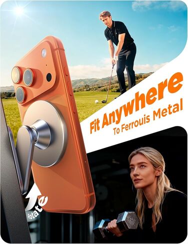 Chfeila Magnetic Golf Cart Phone Holder [One Hand 360° Adjustable & 36X Strong Magnets] Golf Cart Phone Holder for iPhone 17-12, Golf Accessories Gifts for Men Dad Husband, Fits EZGO Yamaha Club Car in Kuwait