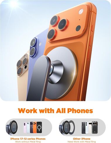 Chfeila Magnetic Golf Cart Phone Holder [One Hand 360° Adjustable & 36X Strong Magnets] Golf Cart Phone Holder for iPhone 17-12, Golf Accessories Gifts for Men Dad Husband, Fits EZGO Yamaha Club Car in Kuwait