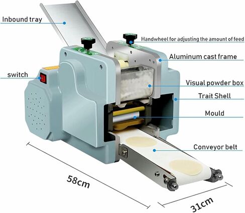 Automatic Dumpling Skin Maker 120W Heavy Duty Stainless Steel Dough Roller for Ravioli Spring Rolls Pierogi Momo & More 80mm Wrapper Machine for Home & Restaurant Use Perfect for Authenti... in Saudi Arabia