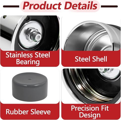 4 مجموعات من واقي محمل عجلة المقطورة متوافق مع غطاء الغبار Bearing Buddy 1980، واقيات محمل من الفولاذ المقاوم للصدأ مقاس 1.98 بوصة مع أغطية غطاء الغبار، مناسبة للمقطورة والقارب وRV والتخييم in Kuwait