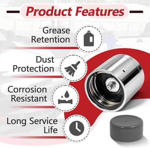 4 مجموعات من واقي محمل عجلة المقطورة متوافق مع غطاء الغبار Bearing Buddy 1980، واقيات محمل من الفولاذ المقاوم للصدأ مقاس 1.98 بوصة مع أغطية غطاء الغبار، مناسبة للمقطورة والقارب وRV والتخييم in Kuwait