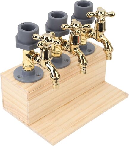 Tyenaza Wood Liquor Dispenser 3 Bottle Whiskey Dispenser Faucet Shape Alloy Bar Accessory for Drink Beverage Party in Saudi Arabia