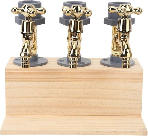 Tyenaza Wood Liquor Dispenser 3 Bottle Whiskey Dispenser Faucet Shape Alloy Bar Accessory for Drink Beverage Party in Saudi Arabia