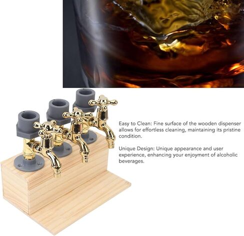 Tyenaza Wood Liquor Dispenser 3 Bottle Whiskey Dispenser Faucet Shape Alloy Bar Accessory for Drink Beverage Party in Saudi Arabia