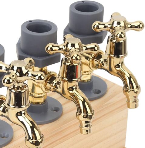 Tyenaza Wood Liquor Dispenser 3 Bottle Whiskey Dispenser Faucet Shape Alloy Bar Accessory for Drink Beverage Party in Saudi Arabia