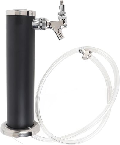 Irishom Single Tap Stainless Steel Draft Beer Tower 3 Inch Column Draft Beer Tower Dispenser Kit for Parties Pubs Restaurants (Black) in Kuwait