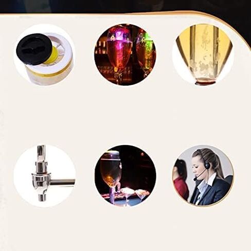 موزع برج البيرة من KRASS، موزع بيرة كبير، برج بيرة بسعة 5 لتر/170 أونصة مع صنبور أنبوب ثلج وأضواء، سهل التنظيف، هدية رائعة لموزع البيرة لمحبي البيرة، ذهبي، Collector88 in Kuwait