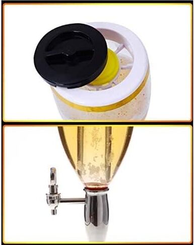 موزع برج البيرة من KRASS، موزع بيرة كبير، برج بيرة بسعة 5 لتر/170 أونصة مع صنبور أنبوب ثلج وأضواء، سهل التنظيف، هدية رائعة لموزع البيرة لمحبي البيرة، ذهبي، Collector88 in Kuwait