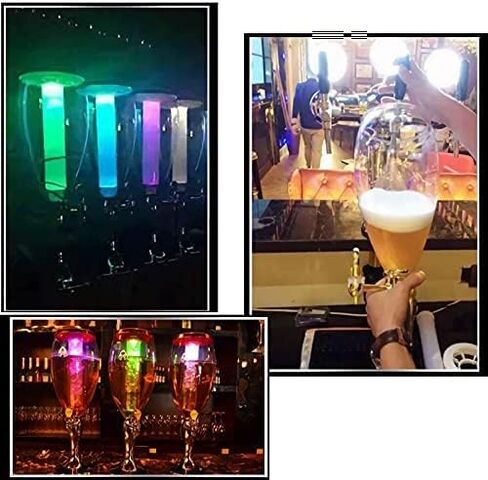 موزع برج البيرة من KRASS، موزع بيرة كبير، برج بيرة بسعة 5 لتر/170 أونصة مع صنبور أنبوب ثلج وأضواء، سهل التنظيف، هدية رائعة لموزع البيرة لمحبي البيرة، ذهبي، Collector88 in Kuwait