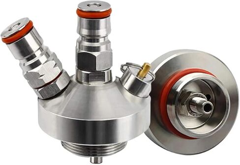 برميل صغير موزع مزدوج الكرة قفل الرمح كوب بيرة ستانلس ستيل هدير الرمح مع 30 سنتيمتر خرطوم السيليكون ل 2/3.6/4/5/10L برميل صغير in Kuwait