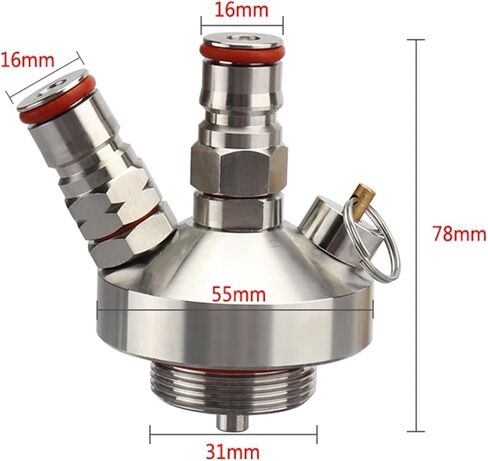 برميل صغير موزع مزدوج الكرة قفل الرمح كوب بيرة ستانلس ستيل هدير الرمح مع 30 سنتيمتر خرطوم السيليكون ل 2/3.6/4/5/10L برميل صغير in Kuwait