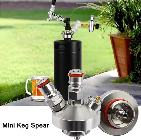 Mini Keg Dispenser Double Ball Lock Spear Stainless Steel Beer Growler Spear With 30cm Silicone Hose For 2/3.6/4/5/10L Mini Keg in Saudi Arabia