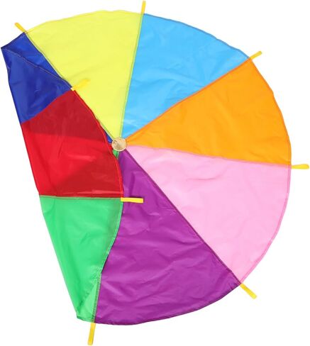 Yardwe Rainbow Parachute for Boys and Girls Colorful Play Equipment with Handles for Outdoor Activities Team Building and School Events for Daycare and School Gatherings in Saudi Arabia