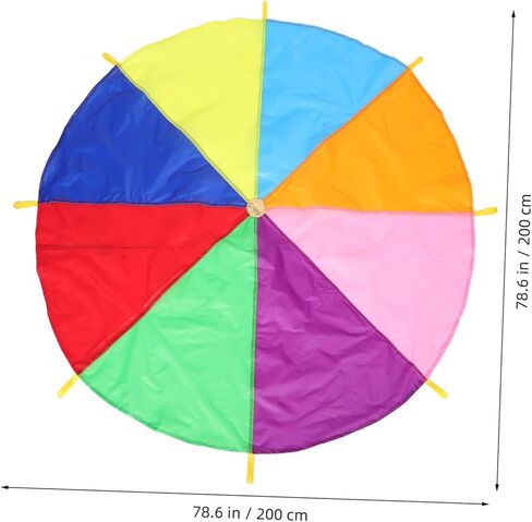 Yardwe Rainbow Parachute for Boys and Girls Colorful Play Equipment with Handles for Outdoor Activities Team Building and School Events for Daycare and School Gatherings in Saudi Arabia