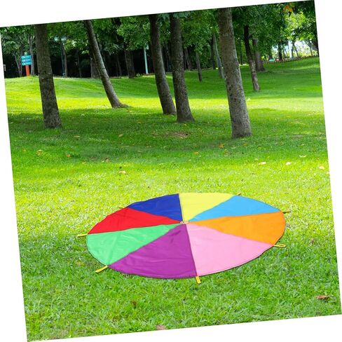 Yardwe Rainbow Parachute for Boys and Girls Colorful Play Equipment with Handles for Outdoor Activities Team Building and School Events for Daycare and School Gatherings in Saudi Arabia