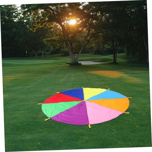 Yardwe Rainbow Parachute for Boys and Girls Colorful Play Equipment with Handles for Outdoor Activities Team Building and School Events for Daycare and School Gatherings in Saudi Arabia