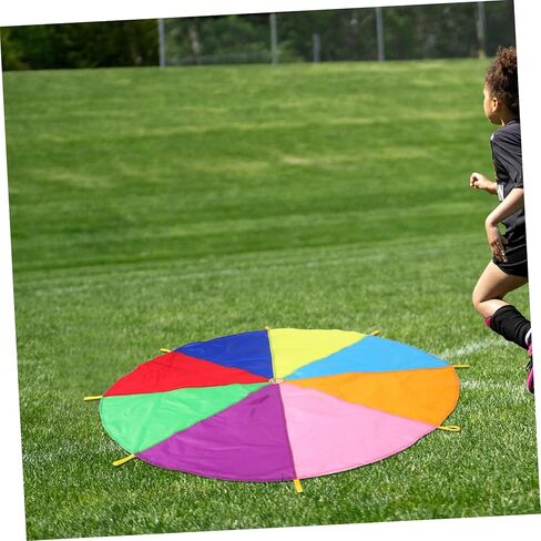 Yardwe Rainbow Parachute for Boys and Girls Colorful Play Equipment with Handles for Outdoor Activities Team Building and School Events for Daycare and School Gatherings in Saudi Arabia