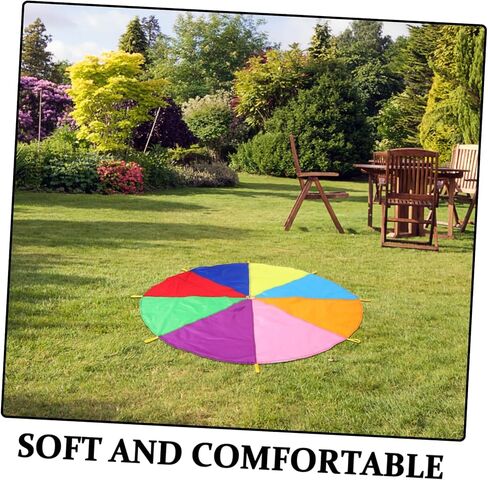 Yardwe Rainbow Parachute for Boys and Girls Colorful Play Equipment with Handles for Outdoor Activities Team Building and School Events for Daycare and School Gatherings in Saudi Arabia
