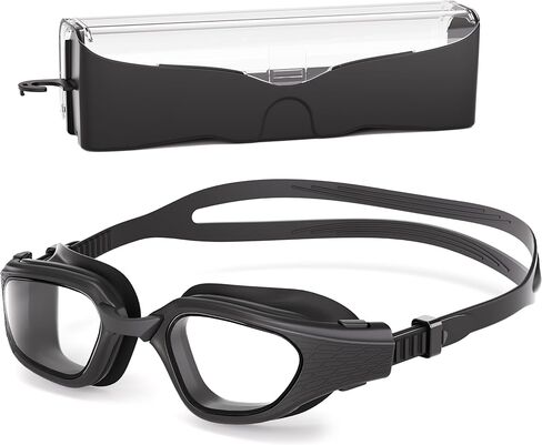 Swim Goggles, Anti Leak Swimming Goggles with Anti Fog, UV Protection, Adjustable Nose Bridge for Adult Men Women in Saudi Arabia