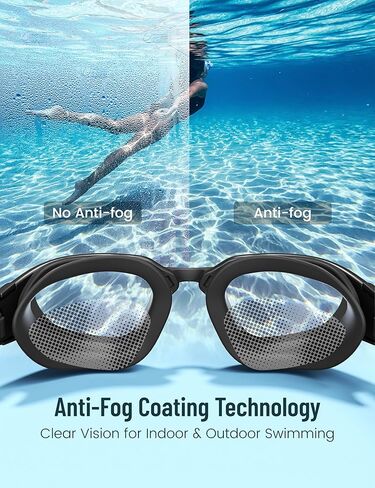 Swim Goggles, Anti Leak Swimming Goggles with Anti Fog, UV Protection, Adjustable Nose Bridge for Adult Men Women in Saudi Arabia