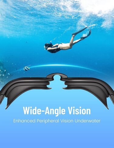 Swim Goggles, Anti Leak Swimming Goggles with Anti Fog, UV Protection, Adjustable Nose Bridge for Adult Men Women in Saudi Arabia
