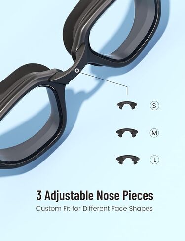Swim Goggles, Anti Leak Swimming Goggles with Anti Fog, UV Protection, Adjustable Nose Bridge for Adult Men Women in Saudi Arabia