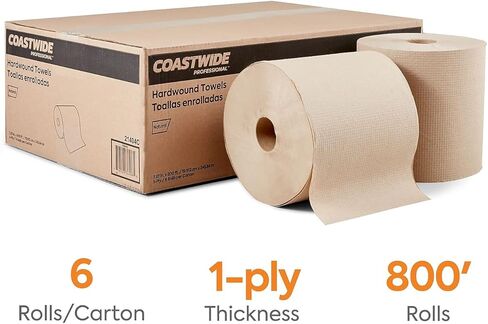 Coastwide Professional Recycled Hardwound Paper Towels, 1-Ply, 800 ft./Roll, 6 Rolls/Carton in Saudi Arabia