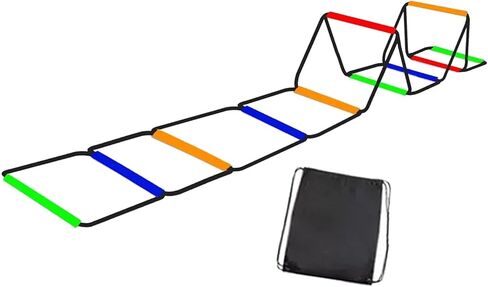 سلم خفة الحركة من كولاكسي، سلم سريع للتمرين، يحسن التنسيق، صالة الألعاب الرياضية المنزلية، الرياضات الخارجية، الرجبي القابل للطي، تدريب اللياقة البدنية متعدد الأغراض in Kuwait