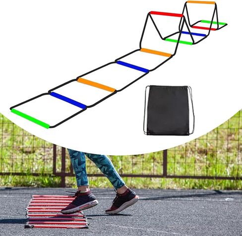 Colaxi Agility Ladder Speed Ladder Workout Improves Coordination Home Gym Outdoor Sports Folding Rugby Multipurpose Fitness Training in Saudi Arabia
