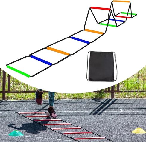 Colaxi Agility Ladder Speed Ladder Workout Improves Coordination Home Gym Outdoor Sports Folding Rugby Multipurpose Fitness Training in Saudi Arabia