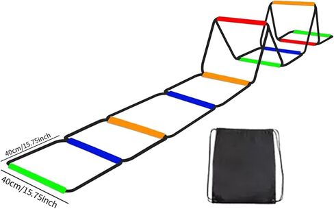 Colaxi Agility Ladder Speed Ladder Workout Improves Coordination Home Gym Outdoor Sports Folding Rugby Multipurpose Fitness Training in Saudi Arabia