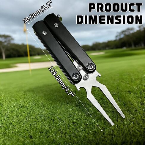 Golf Divot Repair Tool, 2025 New Metal Foldable Golf Alloy Fork, Golf Divot Tool with Bottle Opener, Golf Accessories for Men and Women Essential, Ideal Gift for Golf Enthusiasts in Kuwait
