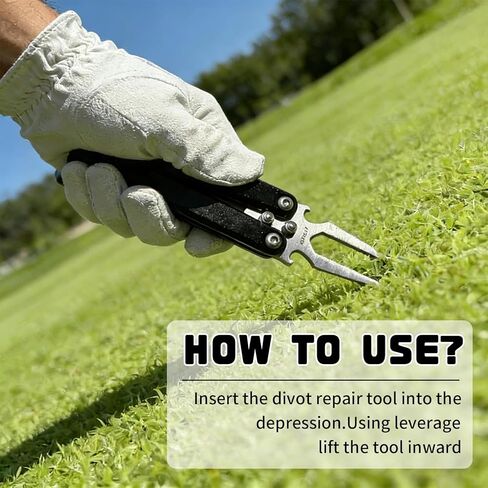 Golf Divot Repair Tool, 2025 New Metal Foldable Golf Alloy Fork, Golf Divot Tool with Bottle Opener, Golf Accessories for Men and Women Essential, Ideal Gift for Golf Enthusiasts in Kuwait