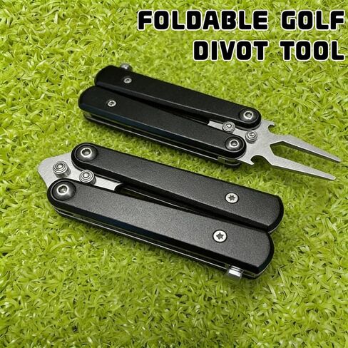 Golf Divot Repair Tool, 2025 New Metal Foldable Golf Alloy Fork, Golf Divot Tool with Bottle Opener, Golf Accessories for Men and Women Essential, Ideal Gift for Golf Enthusiasts in Kuwait