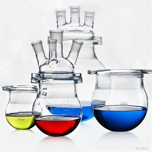 Laboratory Glass Reactor Reaction Kettle Three or Four Necks Glass Reaction Still Flask Beaker(2000mL Vessel) in Saudi Arabia