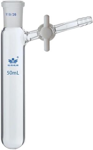 1 قطعة زجاج المختبر 10/25/50/100/250 مللي قارورة تفاعل الفم الطحن ، أنبوب شلينك مع مكبس PTFE (عيار 10 مللي 19) in Kuwait