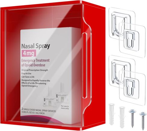Beautyflier High Visibility Cabinet for Emergency Supplies, Holds 1-2 Naloxone Boxes & Bleeding Control Kit or First Aid Kit, Designed for Wall Mount & Public Access in Saudi Arabia
