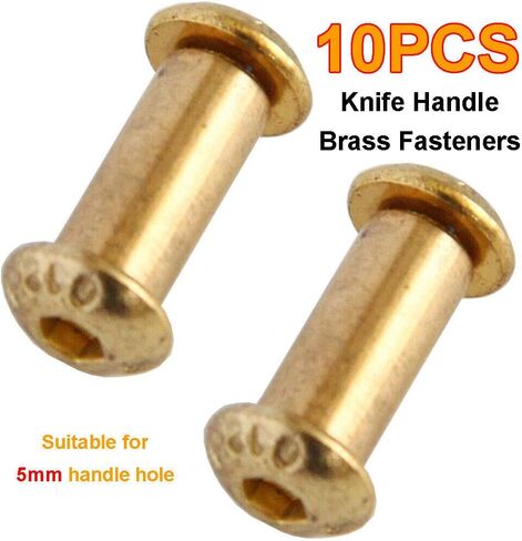 TEAMWILL 10pcs Brass Knife Handle Rivets Pins Knife Fasteting Screws Lock Bolts Hexagon in Saudi Arabia