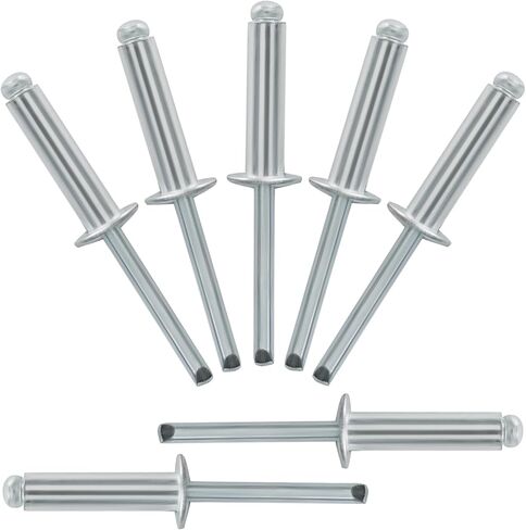 100 Pcs 1/4" x 1" Aluminum Blind Rivets Dome Head Pop Rivets for Installing Accessories, (Silver) in Saudi Arabia