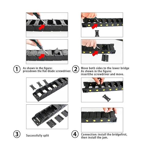 20x25 20x38 20x50 20x57 20x70 20x77 20x103mm Nylon Mochine Towline Cable Chain Non-Opening Enclosed Drag Chain 1M(125mm,20x103 mm,Non-Opening) in Kuwait