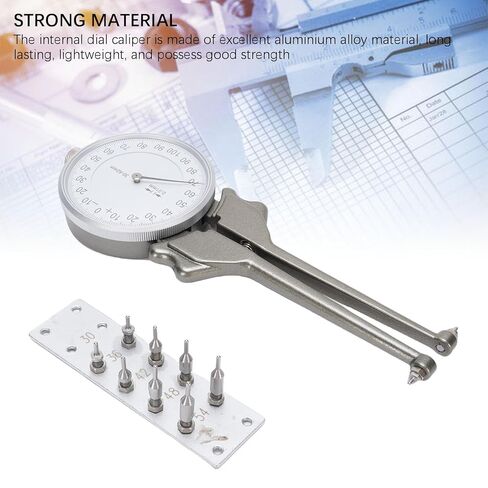 Internal Dial Caliper, Caliper Measuring Tool with 8 Replacement Heads, 30 to 62mm Replaceable Inside Gage Set, Aluminum Alloy Measurement Tool in Saudi Arabia
