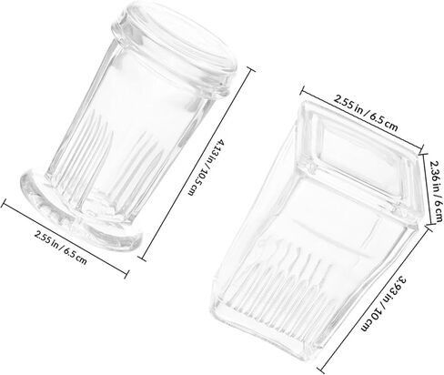 2pcs Glass Staining Jar with Lid Glass Slide Container for 5 and 9 Microscope Slides for Lab Experiments in Kuwait