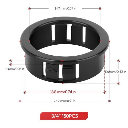 150 قطعة حلقة جلبة كابل سوداء مقاس 3/4 بوصة، كابلات حماية جلبة سلكية in Kuwait