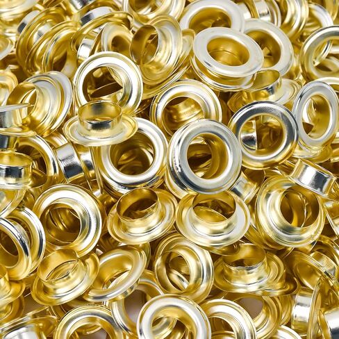 Brass Eyelets and Grommets Set, 200 Pieces Heavy Duty Eyelets with Washers for Canvas, Shoes, Clothing, Fabric, Leather,Bag,Banner and Craft Making,Eyelet Repair Replacement (1/2 inch Hole) in Saudi Arabia