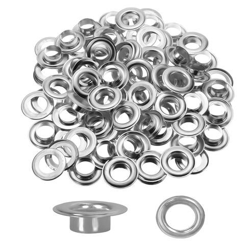 Brass Eyelets and Grommets Set, 200 Pieces Heavy Duty Eyelets with Washers for Canvas, Shoes, Clothing, Fabric, Leather,Bag,Banner and Craft Making,Eyelet Repair Replacement (1/2 inch Hole) in Kuwait