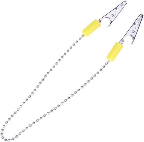 Stainless Steel Napkin Holder with Flexible Clips and Dental Ball Chain Durable Bib Clip for Home Dining and Professional Use Color Random in Saudi Arabia