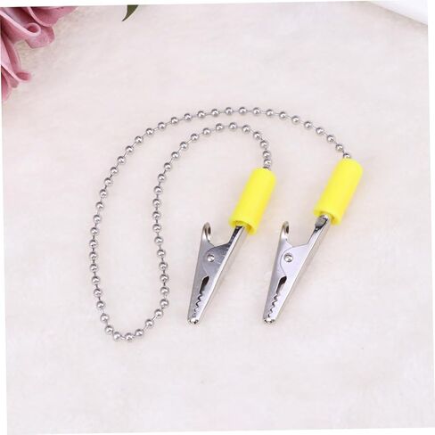 Stainless Steel Napkin Holder with Flexible Clips and Dental Ball Chain Durable Bib Clip for Home Dining and Professional Use Color Random in Saudi Arabia