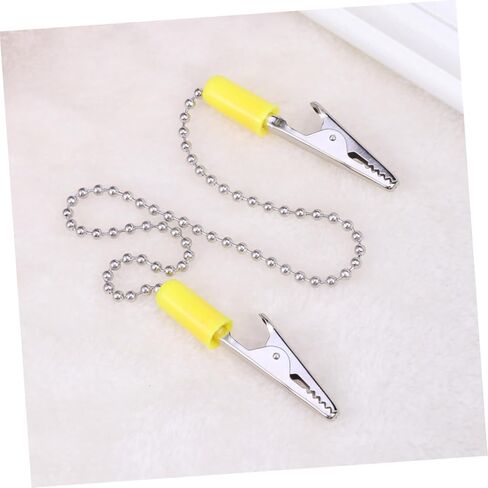 Stainless Steel Napkin Holder with Flexible Clips and Dental Ball Chain Durable Bib Clip for Home Dining and Professional Use Color Random in Saudi Arabia