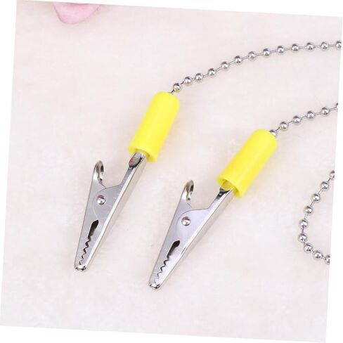 Stainless Steel Napkin Holder with Flexible Clips and Dental Ball Chain Durable Bib Clip for Home Dining and Professional Use Color Random in Saudi Arabia